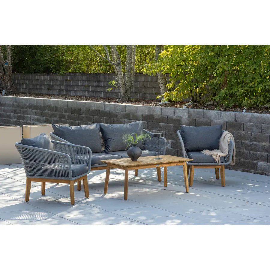 Chania Loungehavesæt med loungesofa, 2 stk. hvilestol og loungebord 13