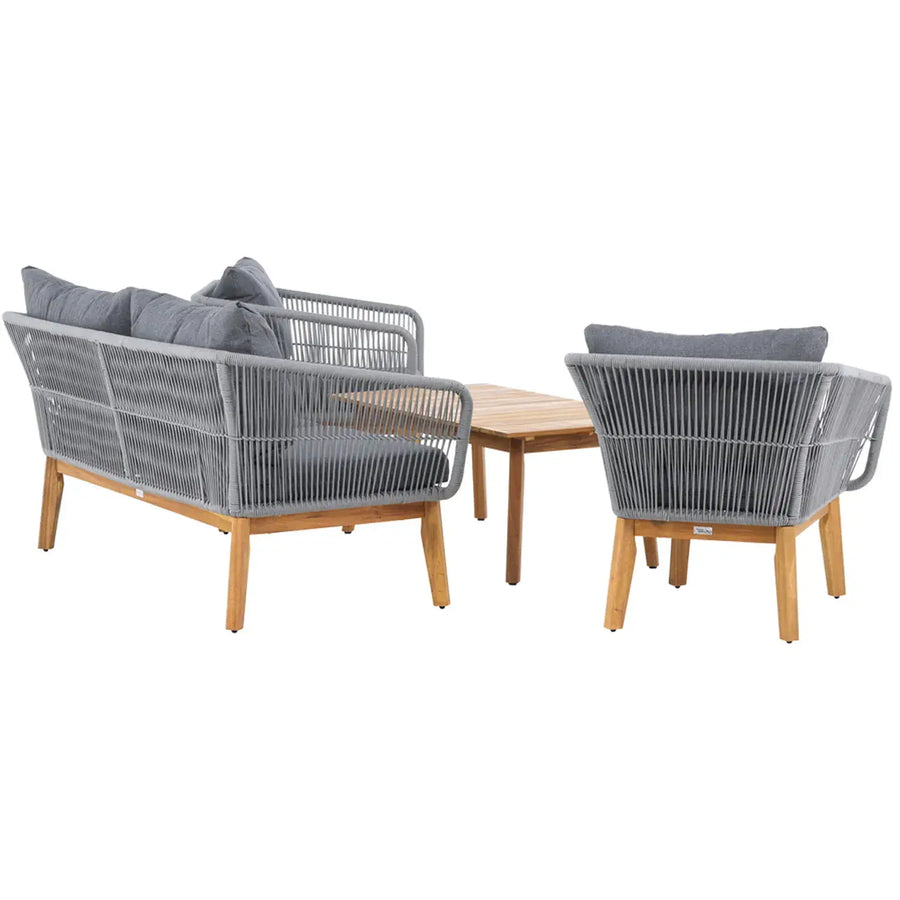 Chania Loungehavesæt med loungesofa, 2 stk. hvilestol og loungebord 7