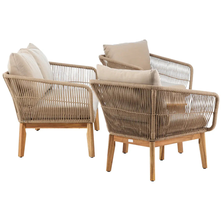 Chania Loungehavesæt med loungesofa, 2 stk. hvilestol og loungebord 7