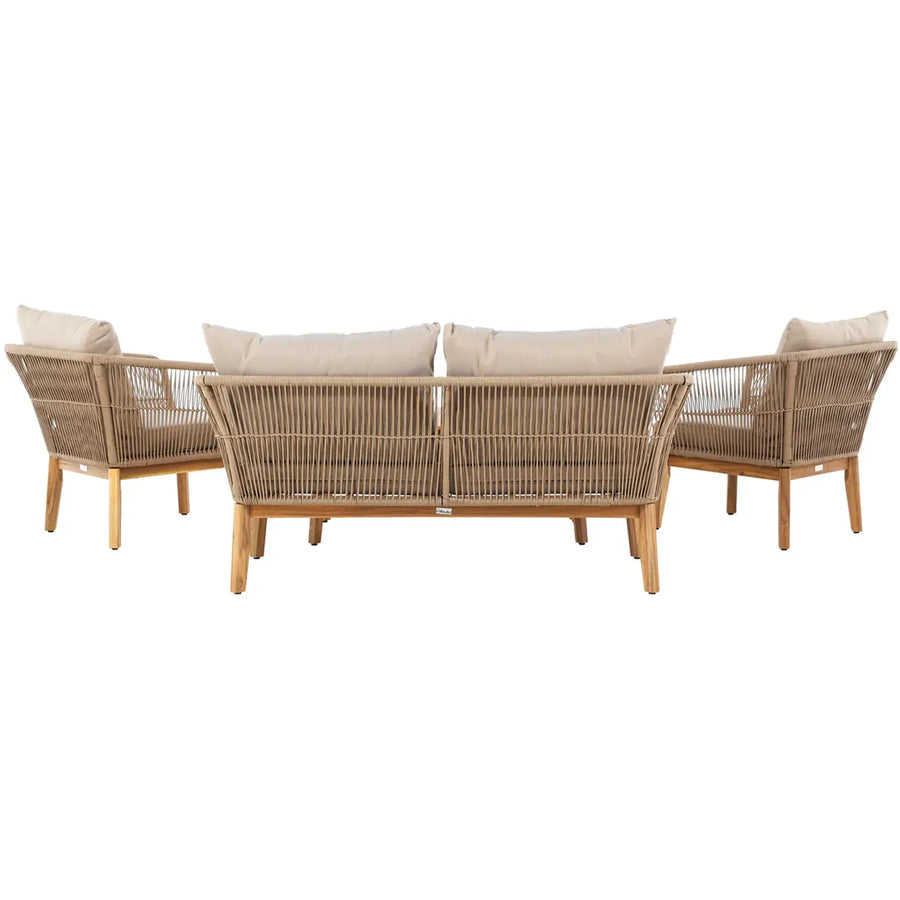 Chania Loungehavesæt med loungesofa, 2 stk. hvilestol og loungebord 12