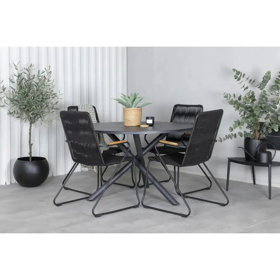 Alma Havebord sort 120 x 75 cm