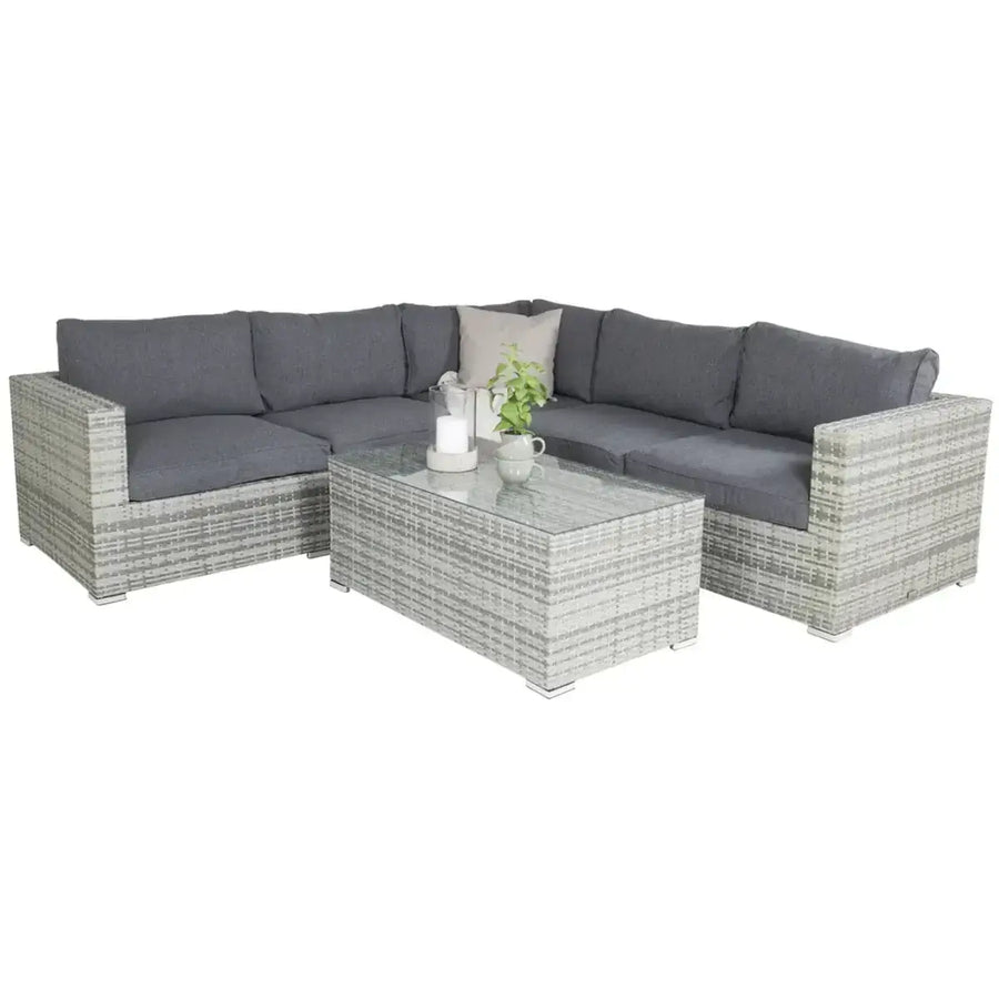 Amazon Loungehavesæt med 5 pers. loungehjørnesofa og loungebord 1