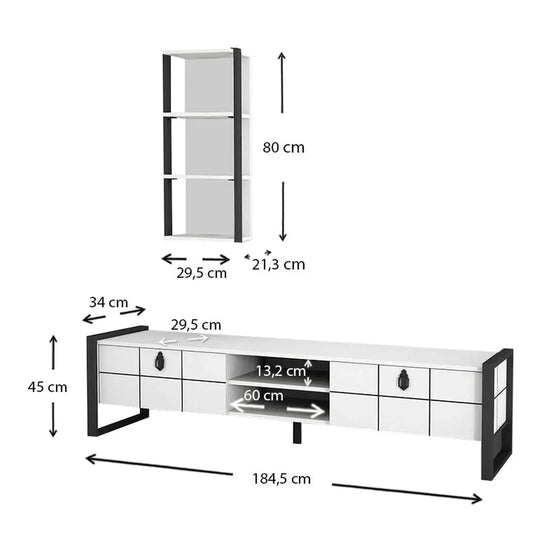 BONO TV Møbel Hvid/Sort - Stilrent Design