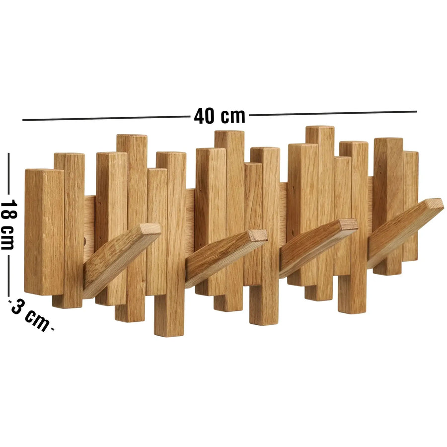 Caltra Knagerække 40 x 18 x 3 cm 4 knager 10