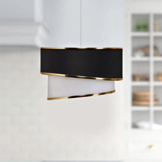 DOUBLE Loftlampe - Sort/Hvid Elegance