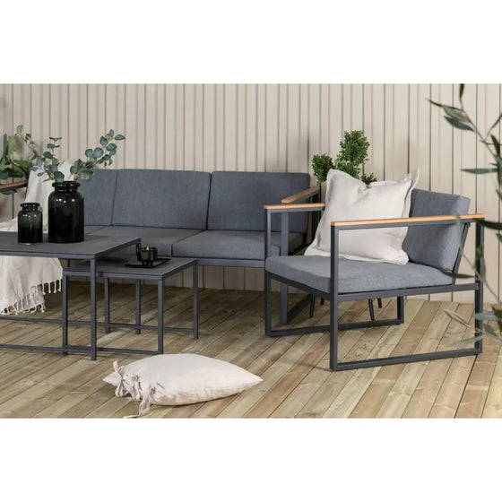 Dakar Loungehavesæt med loungesofa, 2 stk. loungehvilestol og loungebord