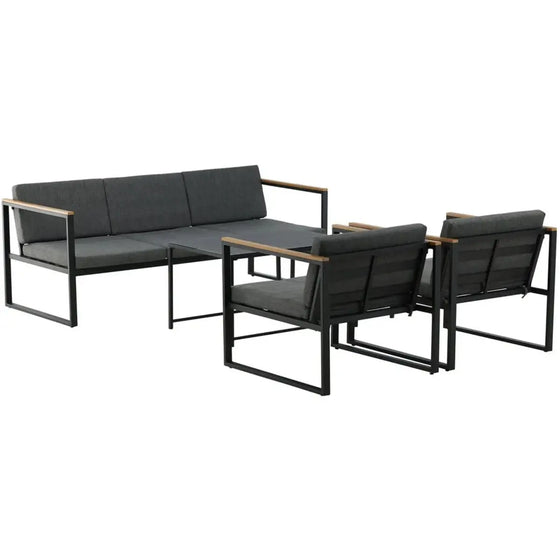 Dakar Loungehavesæt med loungesofa, 2 stk. loungehvilestol og loungebord