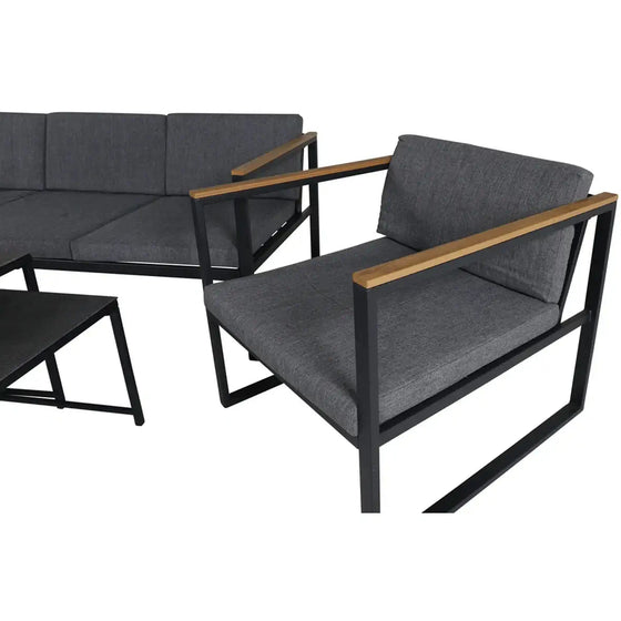 Dakar Loungehavesæt med loungesofa, 2 stk. loungehvilestol og loungebord