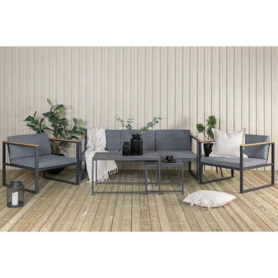 Dakar Loungehavesæt med loungesofa, 2 stk. loungehvilestol og loungebord