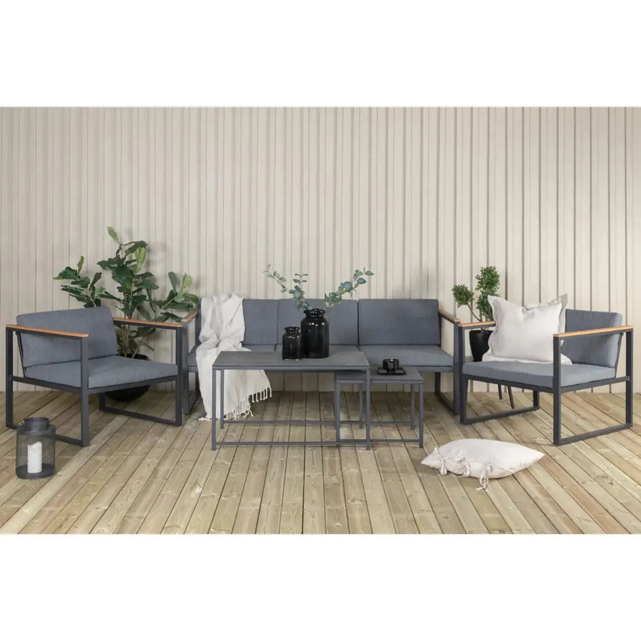 Dakar Loungehavesæt med loungesofa, 2 stk. loungehvilestol og loungebord