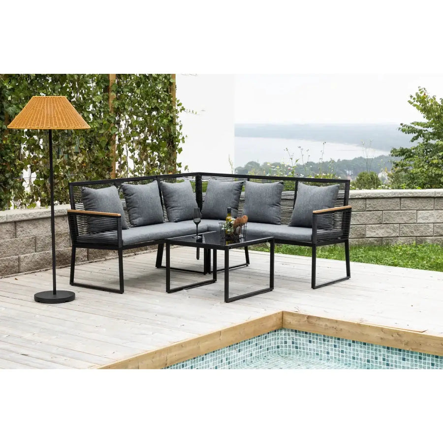 Dallas Loungehavesæt med sofa og loungebord