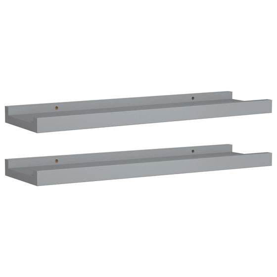 Gallerihylder 2 Stk. 40 x 9 x 3 cm MDF Grå