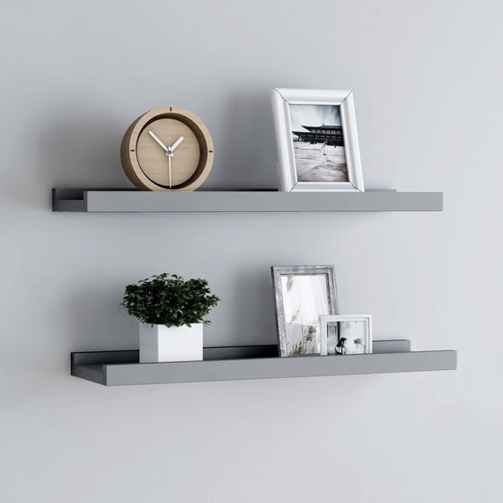 Gallerihylder 2 Stk. 40 x 9 x 3 cm MDF Grå
