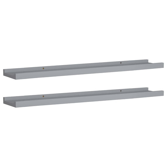 Gallerihylder 2 Stk. 80 x 9 x 3 cm MDF Grå
