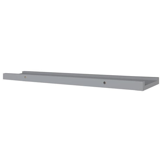 Gallerihylder 2 Stk. 80 x 9 x 3 cm MDF Grå