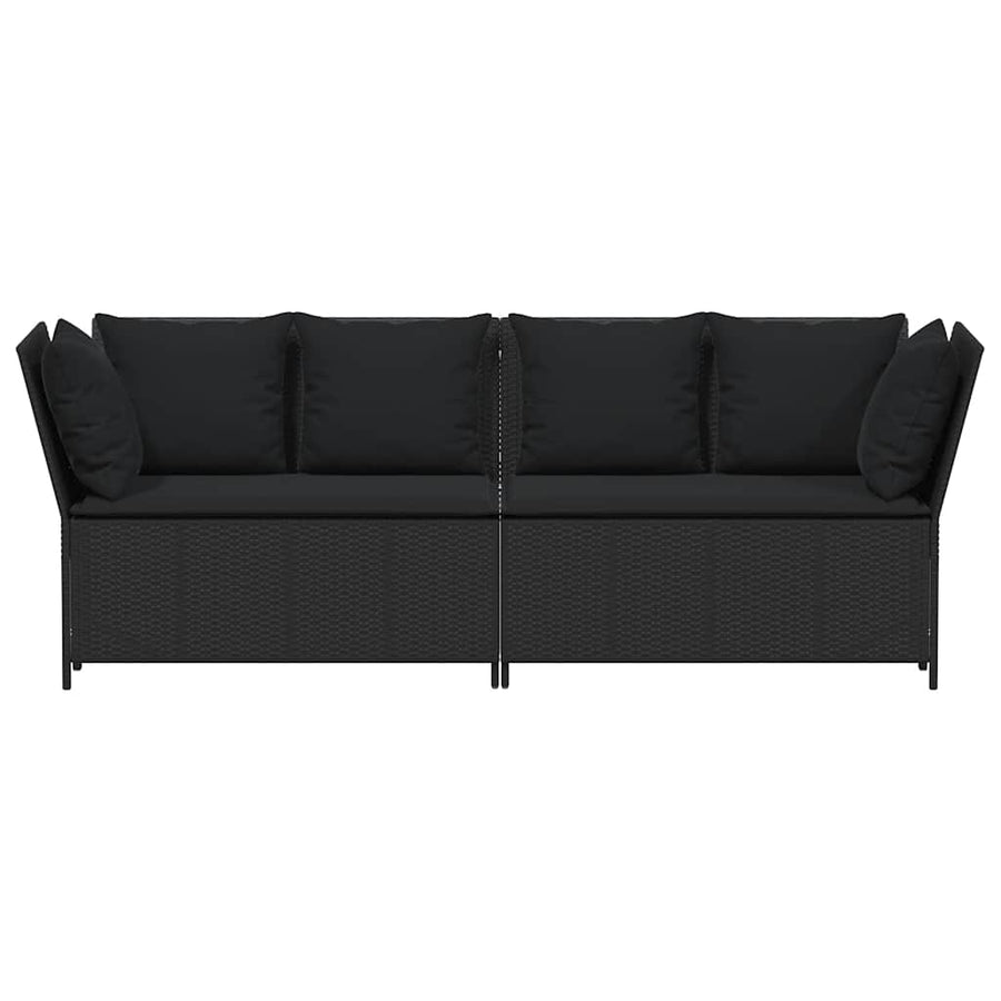 Havesofa Med Hynder Polyrattan Sort