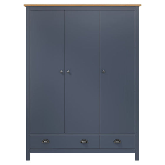 Hill Klædeskab Med 3 Låger 127 x 50 x 170 cm Grå