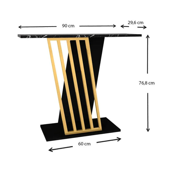 JAKARTA Konsolbord - Sort Marmor & Guld