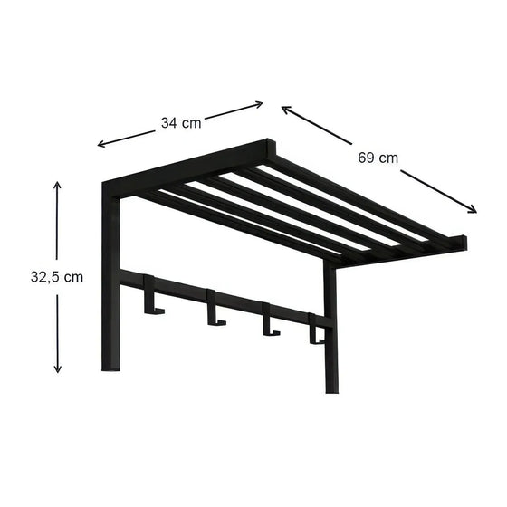 KARSTEN Hattehylde - Sort Metal og Stilfuld Design