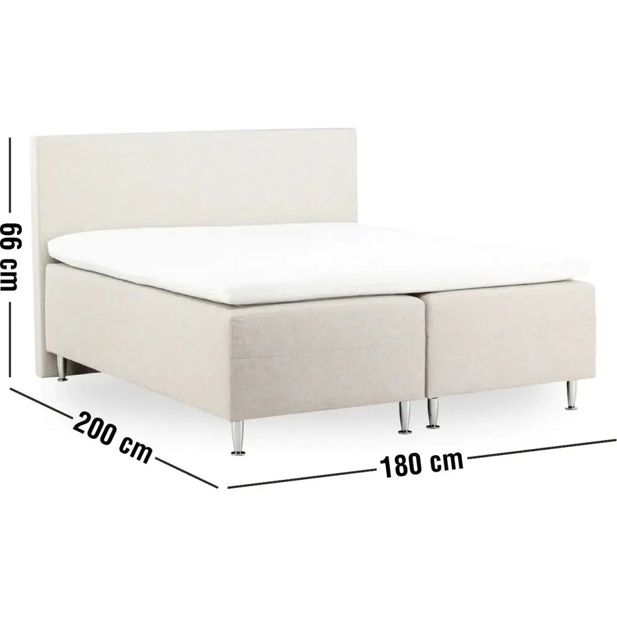 Mesa kontinentalseng beige inkl. topmadras, 180 x 200 cm