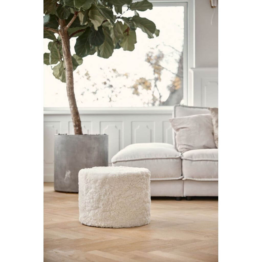 Natures Collection Puf Ø44 x H33 cm Lammeskind 15