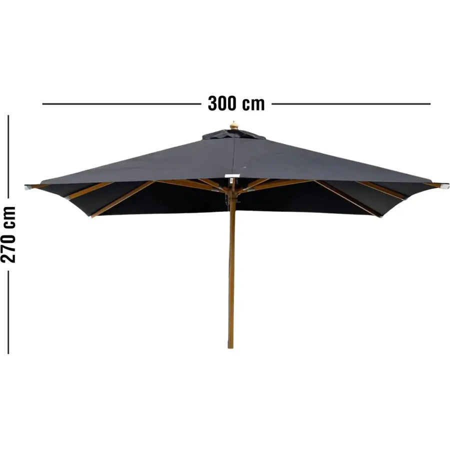 Naxos Parasol sort 300 x 300 cm