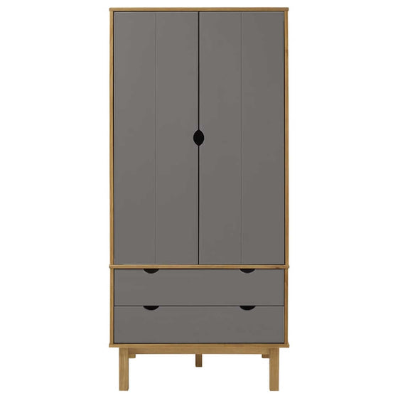 OTTA Tøjskab 76,5 x 53 x 172 cm Brun/Grå