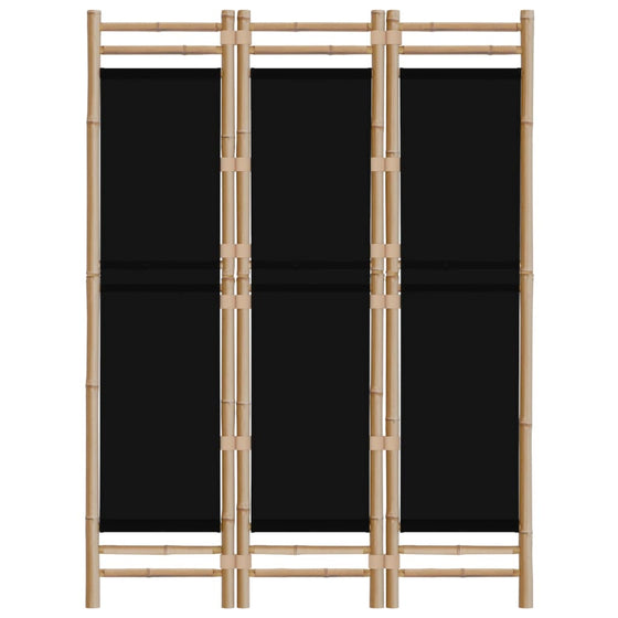 Rumdeler 3-Panels 120 cm Foldbar Bambus & Kanvas