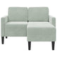 Sofa 2 Pers. Med Chaiselong 125 cm Fløjl Lysegrå