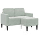 Sofa 2 Pers. Med Chaiselong 125 cm Fløjl Lysegrå