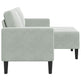 Sofa 2 Pers. Med Chaiselong 125 cm Fløjl Lysegrå