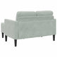 Sofa 2 Pers. Med Chaiselong 125 cm Fløjl Lysegrå