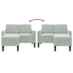 Sofa 2 Pers. Med Chaiselong 125 cm Fløjl Lysegrå
