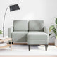 Sofa 2 Pers. Med Chaiselong 125 cm Fløjl Lysegrå