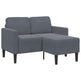 Sofa 2 Pers. Med Chaiselong 125 cm Fløjl Mørkegrå