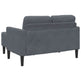 Sofa 2 Pers. Med Chaiselong 125 cm Fløjl Mørkegrå