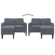 Sofa 2 Pers. Med Chaiselong 125 cm Fløjl Mørkegrå