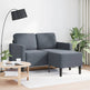 Sofa 2 Pers. Med Chaiselong 125 cm Fløjl Mørkegrå