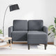 Sofa 2 Pers. Med Chaiselong 125 cm Fløjl Mørkegrå