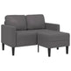 Sofa 2 Pers. Med Chaiselong 125 cm Grå Læder