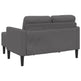 Sofa 2 Pers. Med Chaiselong 125 cm Grå Læder
