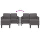 Sofa 2 Pers. Med Chaiselong 125 cm Grå Læder