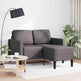 Sofa 2 Pers. Med Chaiselong 125 cm Grå Læder