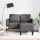 Sofa 2 Pers. Med Chaiselong 125 cm Grå Læder