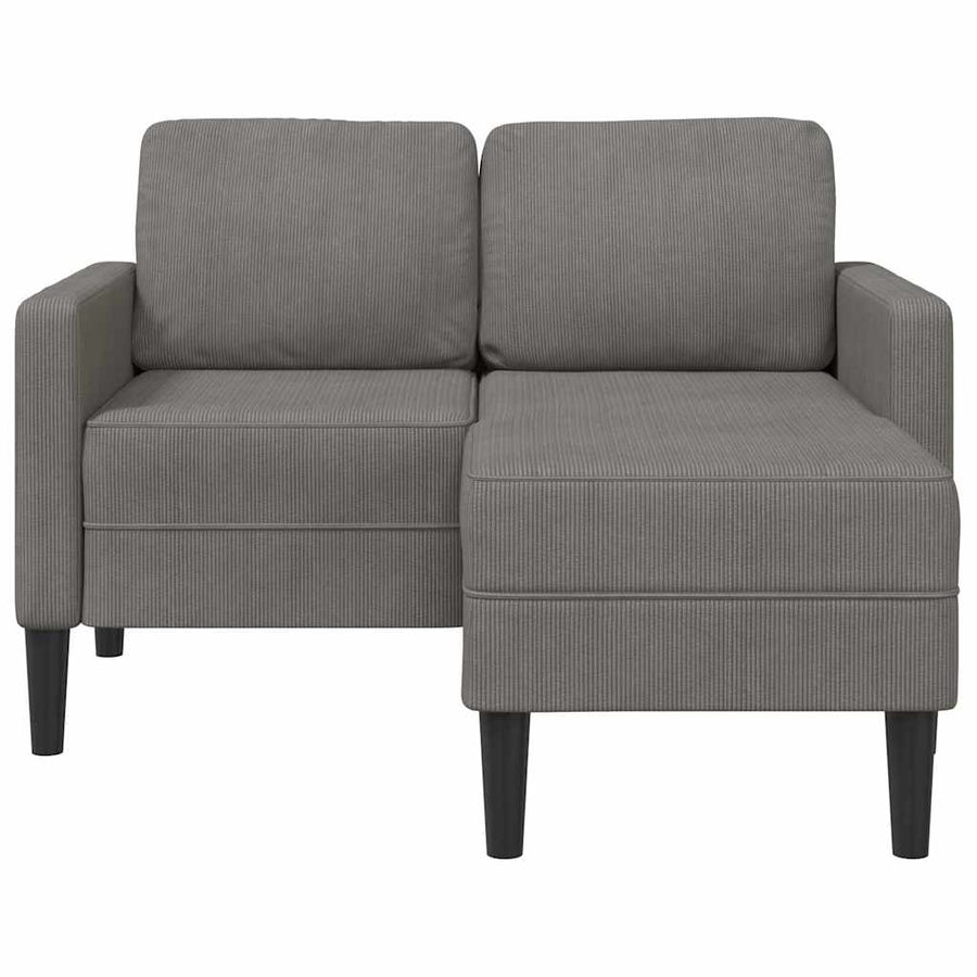 Sofa 2 Pers. Med Chaiselong 125 cm Linned Lysegrå