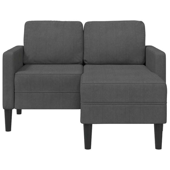 Sofa 2 Pers. Med Chaiselong 125 cm Linned Mørkegrå