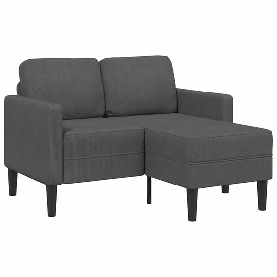 Sofa 2 Pers. Med Chaiselong 125 cm Linned Mørkegrå