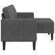 Sofa 2 Pers. Med Chaiselong 125 cm Linned Mørkegrå
