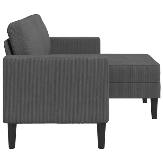 Sofa 2 Pers. Med Chaiselong 125 cm Linned Mørkegrå