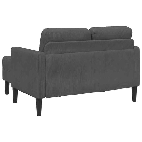 Sofa 2 Pers. Med Chaiselong 125 cm Linned Mørkegrå
